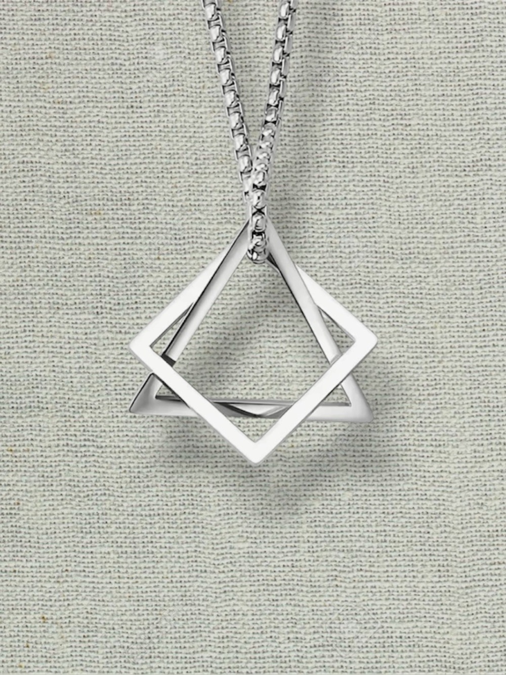 Minimalist Geometric Silver Pendant Necklace